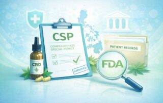 Educational illustration showing the compassionate special permit process for CBD under Philippine regulatory oversight