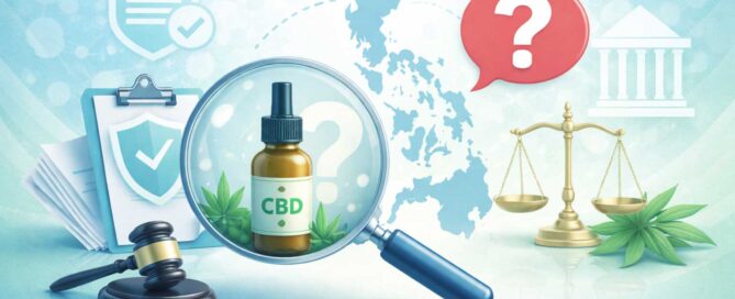 Educational illustration showing legal and regulatory considerations for CBD oil in the Philippines